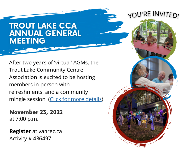 Trout Lake Community Centre Where community gathers to enjoy a creative and responsive range